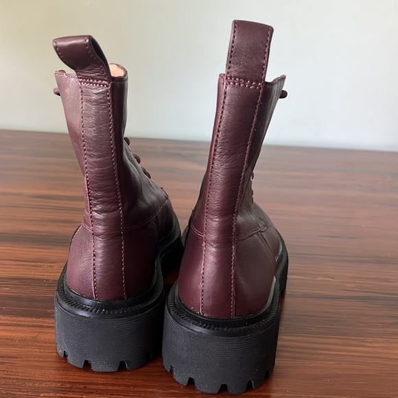 Madewell Rayna Lace Up Boots NG667 Red Leather 7 - Picture 5 of 10
